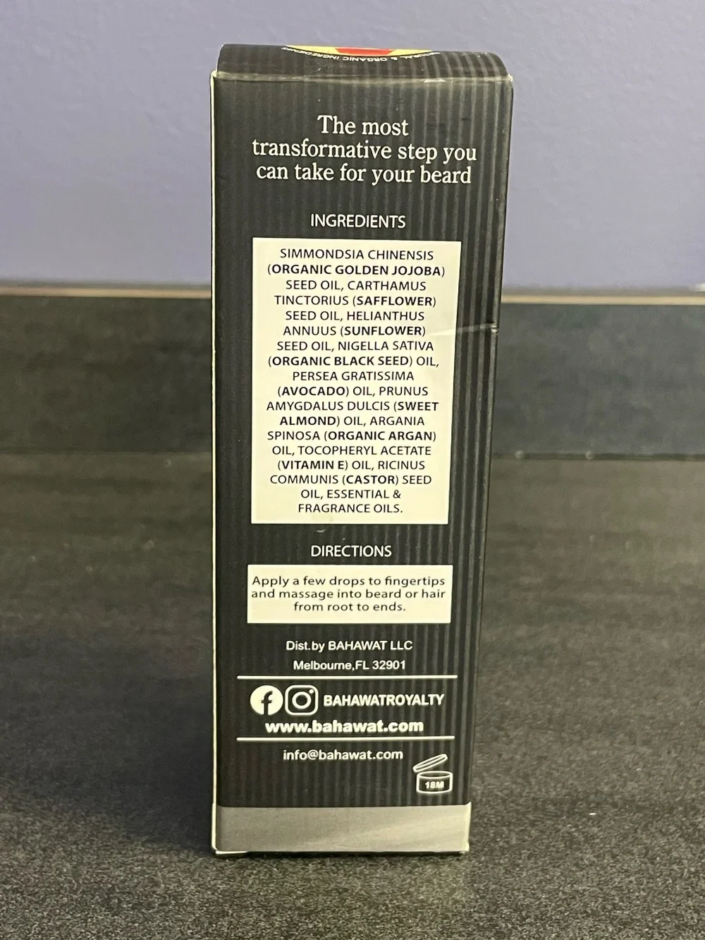 Bahawat Hair & Beard Oil “Millionaire” Leather Wood 2oz NIB